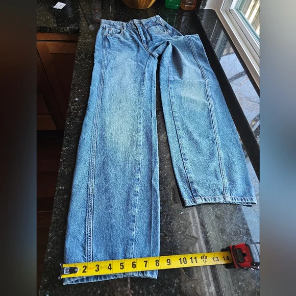 Free people We the free Aster high rise Straight Leg Jeans in Swarm Sz 24 - Picture 9 of 13